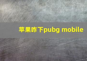 苹果咋下pubg mobile